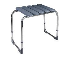 Ridder - Taburete de baño Pro Gris. El Taburete de baño es Regulable en 5 Niveles, de Aprox. 41,5 cm a 54 cm. Capacidad de Carga de hasta 130 kg, Aprox. 59,5 x 36 x 41,5 – 54 cm
