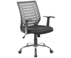 Archimede h8082g Miami Silla operativa, Tela y Red Tecnica Transpirable, Negro/Gris, 60 x 59 x 103 cm