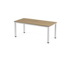 Rocada | Escritorio para Ordenador | Mesa de Estudio para Oficina en casa | Estructura de Acero | Mesa de despacho en Madera de Roble y Estructura Color Blanco| 140 x 80 cm | Montaje Sencillo