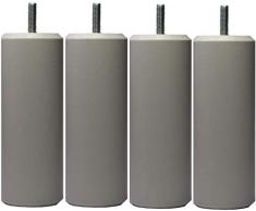 Margot – Camaleón Cilindro – Juego de 4 Patas de somier 7 x 7 x 33 cm, Madera, Blanco, 7 x 7 x 33 cm