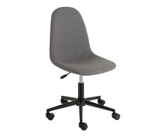 Baroni Home Silla de Oficina Acolchada giratoria, sillón de Oficina Ajustable sin reposabrazos, ergonómica, máx. 130 kg, 63x40x93 cm, Color Gris