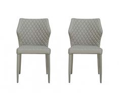 Homemania Silla Ara, Metal, Tela, Gris, 56 x 47 x 84 cm