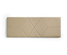 ECCOX - Cabecero de Cama Dos Rombos en Polipiel - Cabezal Tapizado en Polipiel con Acolchado de Espuma y Refuerzo Trasero - Color Camel Claro - 112 cm para Camas de 105 cm