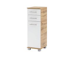 Schildmeyer Nitro Aparador 144227, ingeniería, Madera de Roble rústico/Blanco Mate, 30,3x36,6x88,6 cm