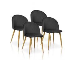 La Silla Española Silla de Comedor, Negro, Medidas: 47x46x77 cm