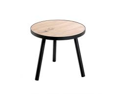 Haku Möbel Mesa Auxiliar, Metal Madera de ingeniería, Negro-Roble, P 40 x L 40 x H 37 cm