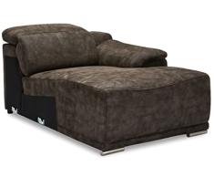 Ibbe Design Sofá Modul Chaise Longue Derecha Marrón 1 Plaza Alexa Tapizado en Tela Sillas Sillón de Salón Sala de Estar
