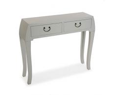 Mimma 21600055 Mesa Consola recibidor con 2 cajones Kioto Gris, Madera, 80 x 25 x 97 cm