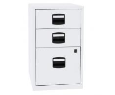 Bisley Home Armario Auxiliar PFA, 2 Universal cajones, 1 cajón, HR de Metal, 696 Tráfico Color Blanco, 40 x 41.3 x 67.2 cm