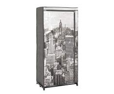 Haku Möbel armario de tela, acero tubular, gris, 45 x 72 x 160