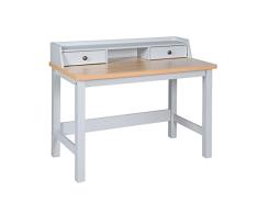 MEUBLE COSY Escritorio con Almacenamiento y 2 cajones, tocador, Mesa de Ordenador Infantil, Puestos de Trabajo informáticos de Madera y Metal, Roble, 108x55x88cm