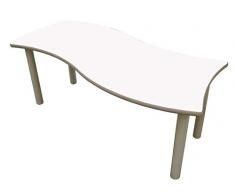 Mobeduc Mesa Infantil Rectangular Onda, Blanco, 120 x 60 cm, Talla 0