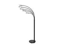 DRW Lámpara de Pie con LED de Metal-Hierro en Negro 115x35x215cm