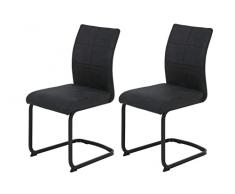 Apollo Pia Silla basculante, Metal Poliéster Microfibra, Negro, 2 Unidades