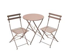 Gartenfreude Juego de Muebles de jardín (Metal), Color Gris bistró, Pardo, 71