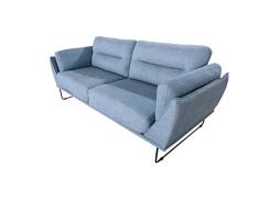 SHIITO - Sofá de 3 Plazas - 94 x 91 x 219 cm - Modelo Atlanta - De Diseño Moderno y Sencillo - Patas de Metal en Negro - Máximo Confort y Relax - Azul