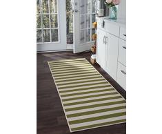 Universal Alfombra Rayas Camino de transición Accent Alfombra, Verde, 221 x 79 cm