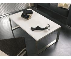 Haku Möbel 87320 Mesa de Centro 100 x 60 x 38 cm, Aspecto de Acero Inoxidable/Blanco