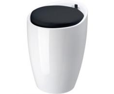 Puf Pop Taburete y baúl de almacenaje Blanco cojín Negro ABS la Chaise Longue 32-M1 - 025 N