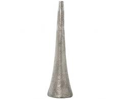 DRW Jarrón de Resina en Plateado 19x69cm