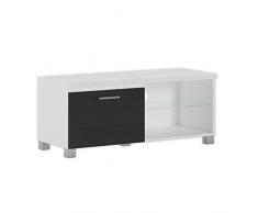 Skraut Home | Mueble Modular TV para Salón | 42 x 100 x 40 cm | Sistema de Iluminación LED Integrado | Indicado para TV de 32/40/43 | Puerta con Tirador | Estante de Cristal