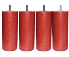 Margot – Camaleón Cilindro – Juego de 4 Patas de somier 7 x 7 x 33 cm, Madera, Teinte merisier, 7 x 7 x 33 cm