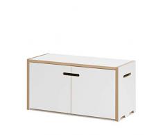 Tojo Estantes, Madera de ingeniería, Blanco, Grundmodul mit Türen
