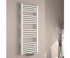 EMKE TR1040W-NEW Radiador de baño, Acero Inoxidable, Agua Caliente, 1000 x 400 mm Weiß