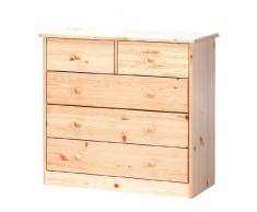 Steens 17801219 Mario - Cómoda (73 X 78 X 35 Cm) de Madera Maciza De Pino Maciza, Lacada En Color Natural