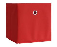 VCM boxas Plegable Caja de Almacenamiento de Tela, 3 Unidades, Color Rojo