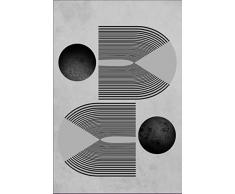 MANI TEXTILE - Alfombra Seventies Gris y Negro. Tamaño: 160 x 230 cm