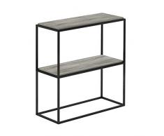 Furinno Moretti Estante apilable de Estilo de Vida Moderno, Madera de ingeniería, Gris Roble francés, Wide 2-Tier