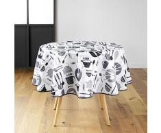 Douceur dIntérieur - Mantel Redondo (diámetro 180 cm) (Cocina Blanca, poliéster Impreso)