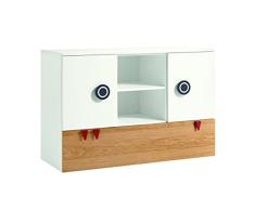 now! by hülsta minimo Now Minimo Cómoda, Madera de ingeniería, Blanco Nieve Natural Roble, 135,2 x 93,3