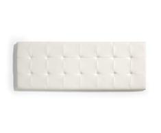 ECCOX - Cabecero de Cama Capitone a Cuadros de Polipiel - Cabezal Tapizado en Polipiel con Acolchado de Espuma y Refuerzo Trasero - Color Blanco Efecto Granito - 152 cm para Camas de 140 cm