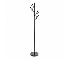 Versa 19300061 Perchero de pie Negro Albion, 170x28x28cm, Metal, 4 colgadores