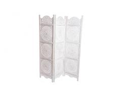 Suska-Regalos BIOMBO Madera Tallada 150X183X2 Blanco, 150x183