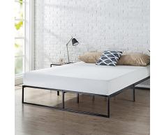 Zinus Lorelai 31 cm Somier Plataforma Metálica | Soporte de Lattas de Acero | Espacio de Almacenamiento Debajo de la Cama | Fácil Montaje | 140 x 190 cm | Negro