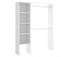 DEKIT Suit Armario Vestidor Abierto, Madera de ingeniería, Blanco, 187x140/110x40 cm
