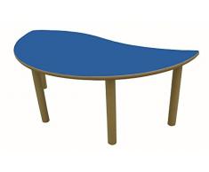 Mobeduc Mesa Infantil semirredonda Onda, Azul Oscuro, 120 x 60 cm, Talla 1