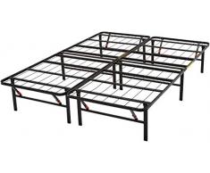 Amazon Basics - Somier fijo plegable, montaje sin herramientas, permite almacenar debajo de la cama, 135 x 190 cm