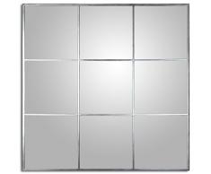 DRW 72083 Espejo de Pared Cuadrado de Metal con Forma de Ventana 120x120x2cm