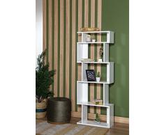 Questo Casa TRMDLF100014 Librería, Estante para Libros, Wood, Blanco, 87x132x41