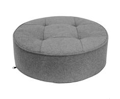 THE HOME DECO FACTORY PUF D.50 H.16 CM, poliéster, Gris Oscuro, 50 x 50 x 16 cm