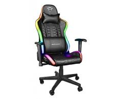Trust Gaming GXT 716 Silla para Gaming con iluminación LED RGB, Policarbonato, Negro, Universal