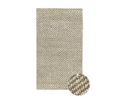 HAMID - Alfombra de Yute Alcázar - 100% Fibra de Yute Natural - Alfombra Suave - Tejida a Mano - Alfombra de Salón, Comedor, Dormitorio, Pasillos, Entrada - (Blanco, 110x60cm)