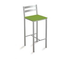 ASTIMESA Taburete Alto de Cocina con Franjas horizontales Asiento 70 cms Polipiel Verde