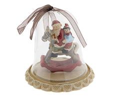 Clayre & Eef 6PR2217 - Bola de Navidad con diseño de Papá Noel, Aprox. Diámetro: 8 x 8 cm.