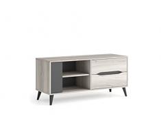 Skraut Home | Mueble de TV para Salón | 51 x 113 x 40 cm | Indicado para TV de 32/40/42/50 | Modelo Kai | Color Roble/Pizarra