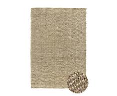 HAMID - Alfombra de Yute Alcázar, 100% Fibra de Yute Natural, Alfombra Suave, Tejida a Mano, Alfombra de Salón, Comedor, Dormitorio, Pasillos, Entrada - Natural (170x120cm)
